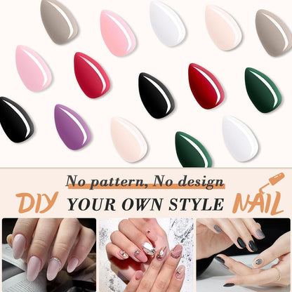 Press on Nails Mandel Silber – 24 Stück Künstliche Nägel