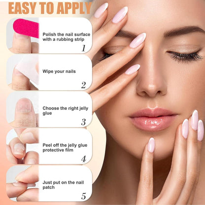 Press on Nails Mandel Silber – 24 Stück Künstliche Nägel