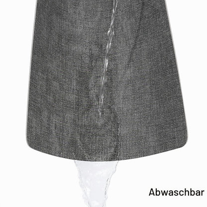 Tischläufer Kunstleder doppelseitig Grau Gelb 40x140 cm