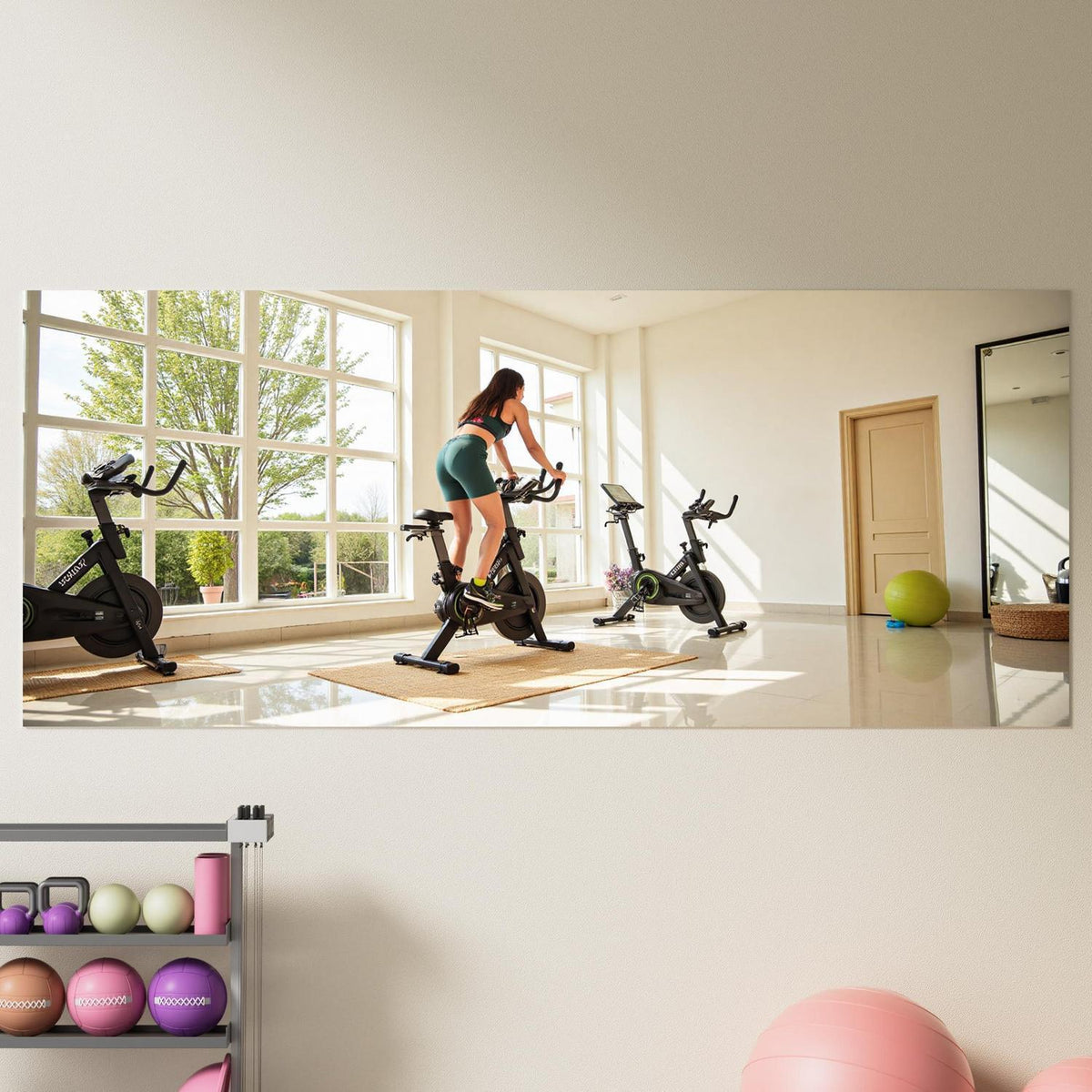 Großer Ganzkörperspiegel 245x100cm – Fitnessraum, Yoga, Wandspiegel