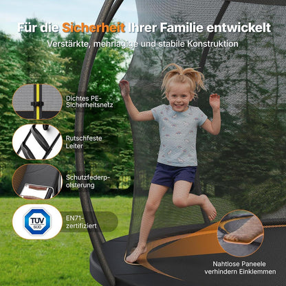Outdoor Trampolin mit Sicherheitsnetz & Basketball 427cm
