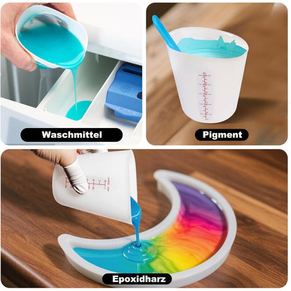 Silikon Messbecher Set 3er Pack für Epoxidharz & DIY