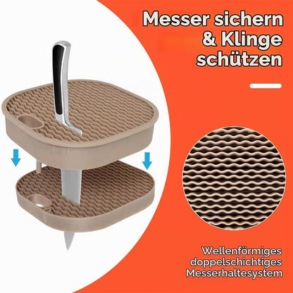 Messerblock 4in1 mit Schleifstein – Abnehmbar & Weiß