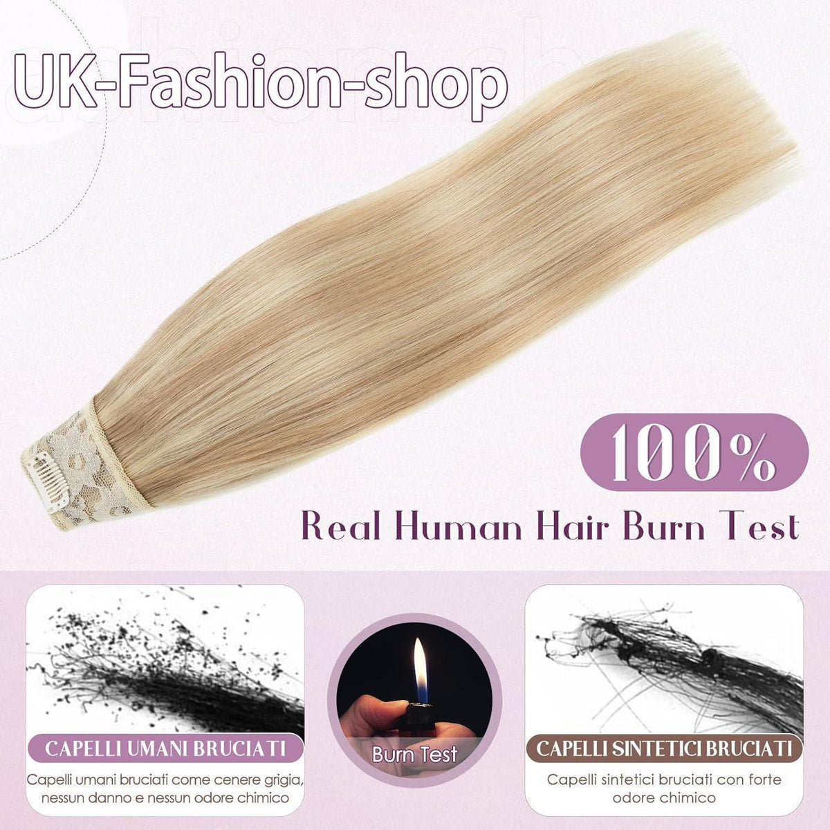 Blond Clip in Haarverlängerung 50cm Remy Echthaar #18/613