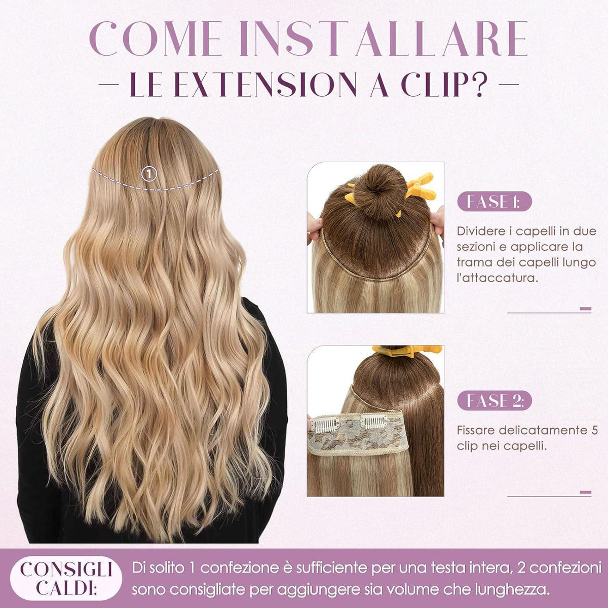 Blond Clip in Haarverlängerung 50cm Remy Echthaar #18/613