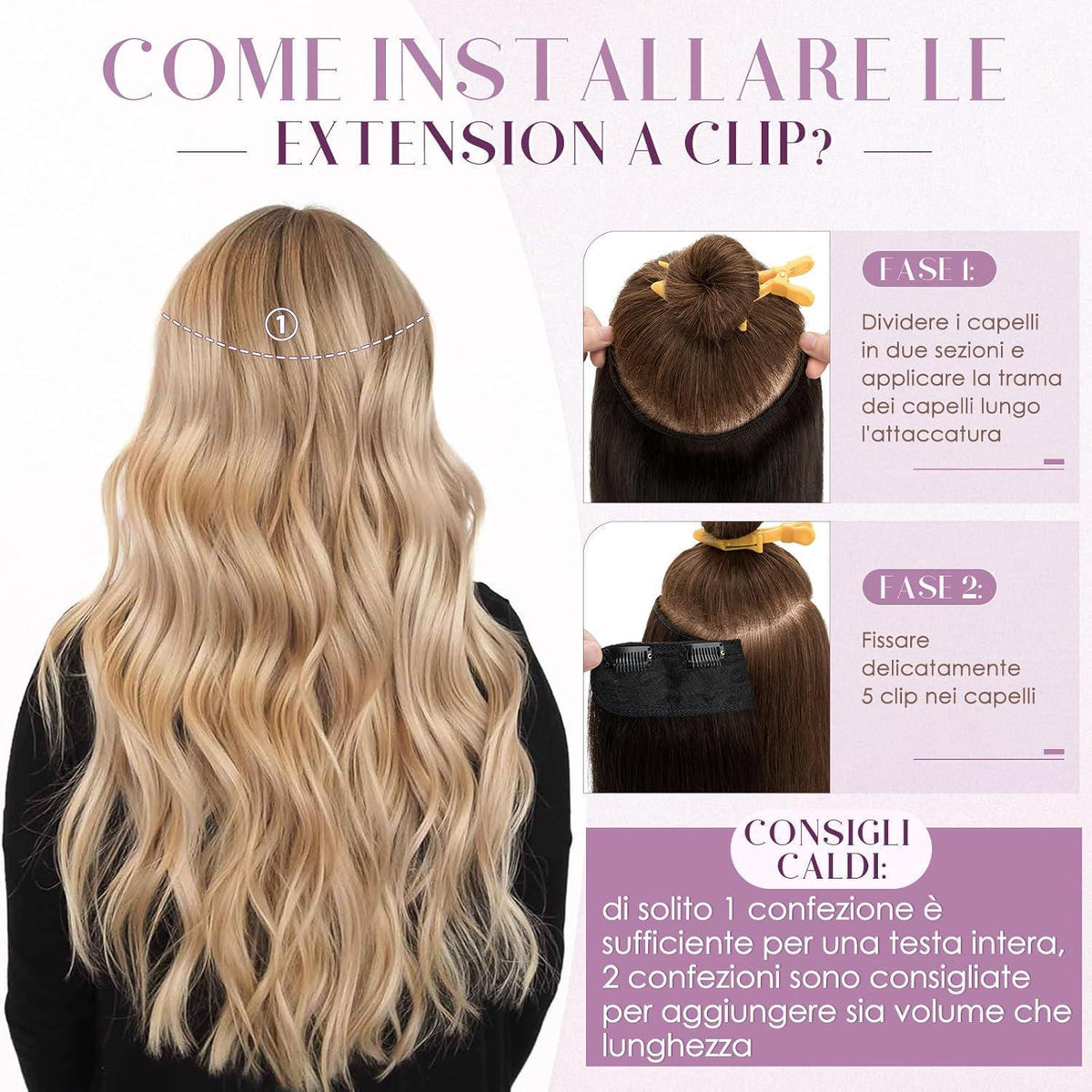 Clip-in Haarverlängerung Blond 30cm – Remy Echthaar #18/613