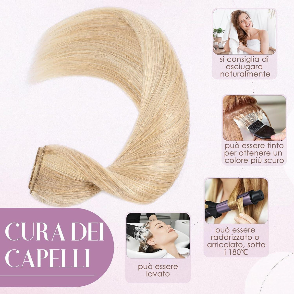 Clip-in Haarverlängerung Blond 30cm – Remy Echthaar #18/613