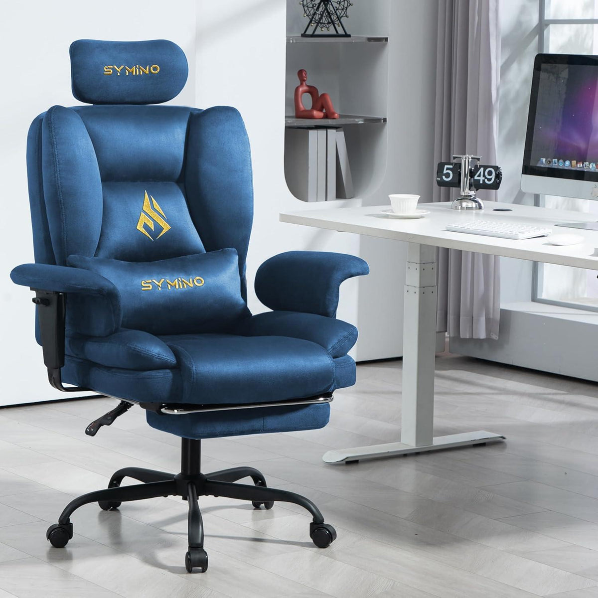Ergonomischer Gaming Stuhl mit Fußstütze, Bürostuhl