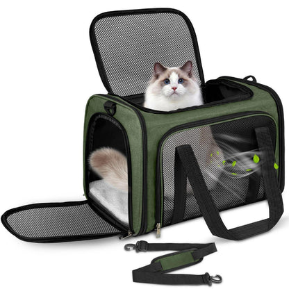 Faltbare Katzentransportbox – Tragbare Hundetransporttasche L Grün