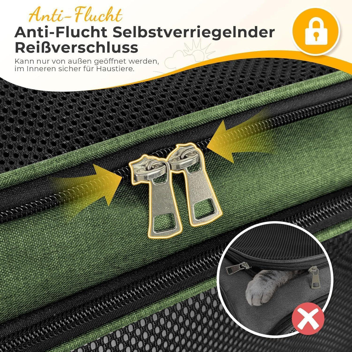 Faltbare Katzentransportbox – Tragbare Hundetransporttasche L Grün