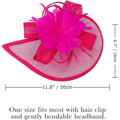 Fascinator Hut Damen mit Schleier & Feder – Rosa