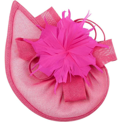 Fascinator Hut Damen mit Schleier & Feder – Rosa