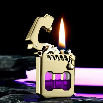 Mecha Metal Feuerzeug Vintage, Benzin, Geschenkverpackung