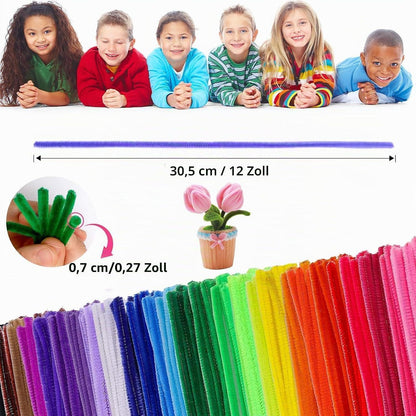 300 Pfeifenputzer Bunt zum Basteln – 20 Farben, 30cm