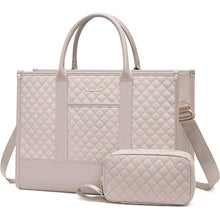 Laptoptasche Damen 15,6 Zoll, wasserabweisend, mit Schultergurt, grau-rosa