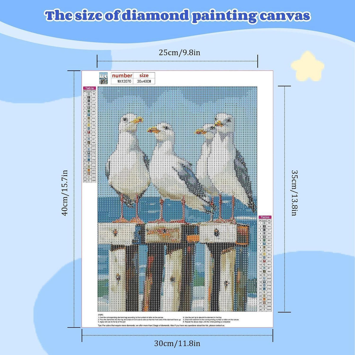 5D Diamant Malerei Möwe – DIY Tiere Bild für Wanddeko