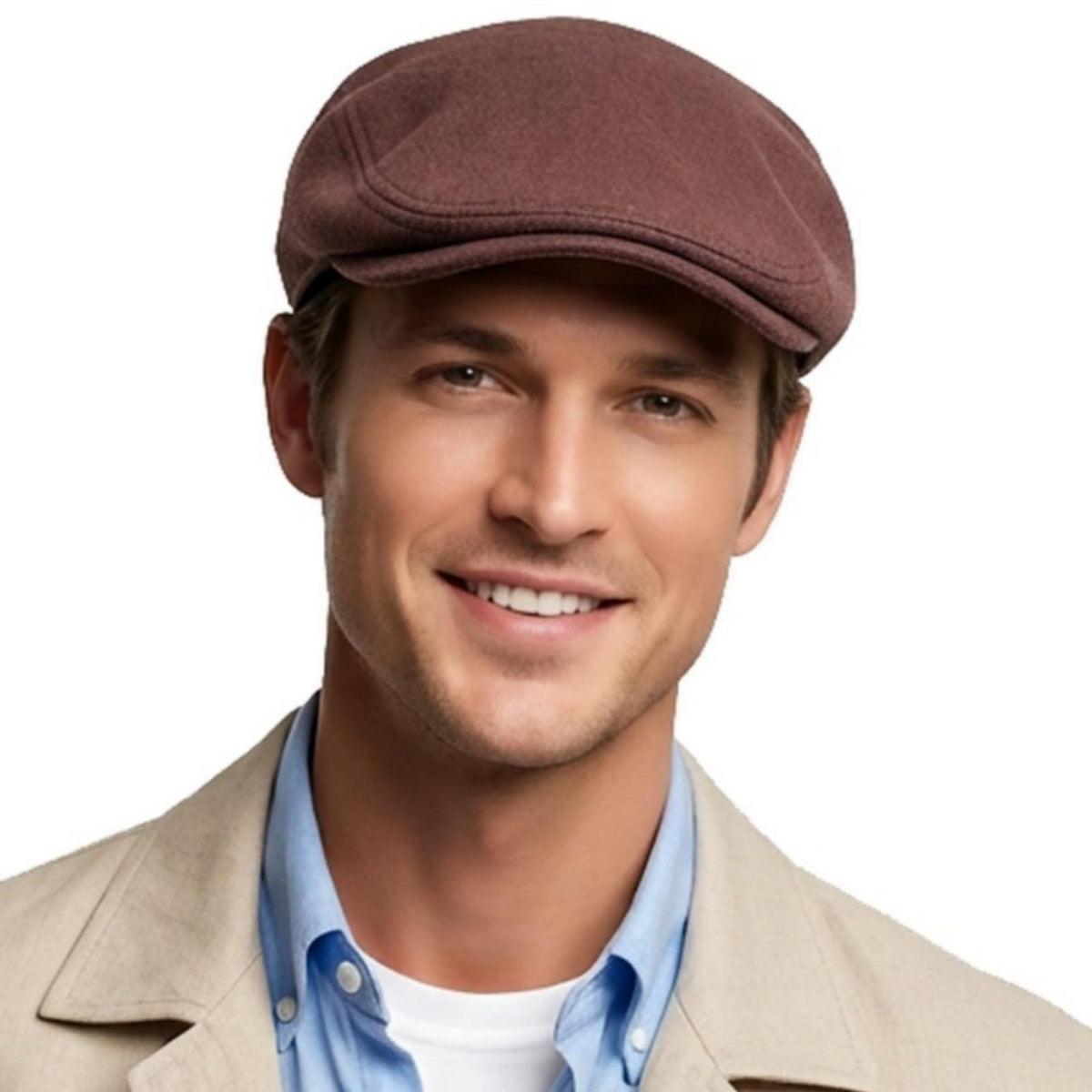 Baumwoll Schiebermütze Herren mit Gummizug – Flatcap Newsboy Cap