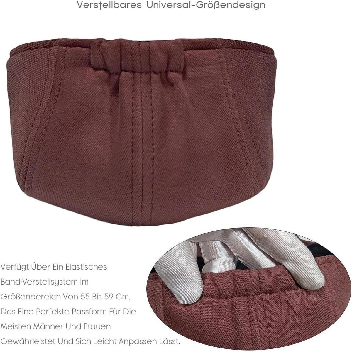 Baumwoll Schiebermütze Herren mit Gummizug – Flatcap Newsboy Cap
