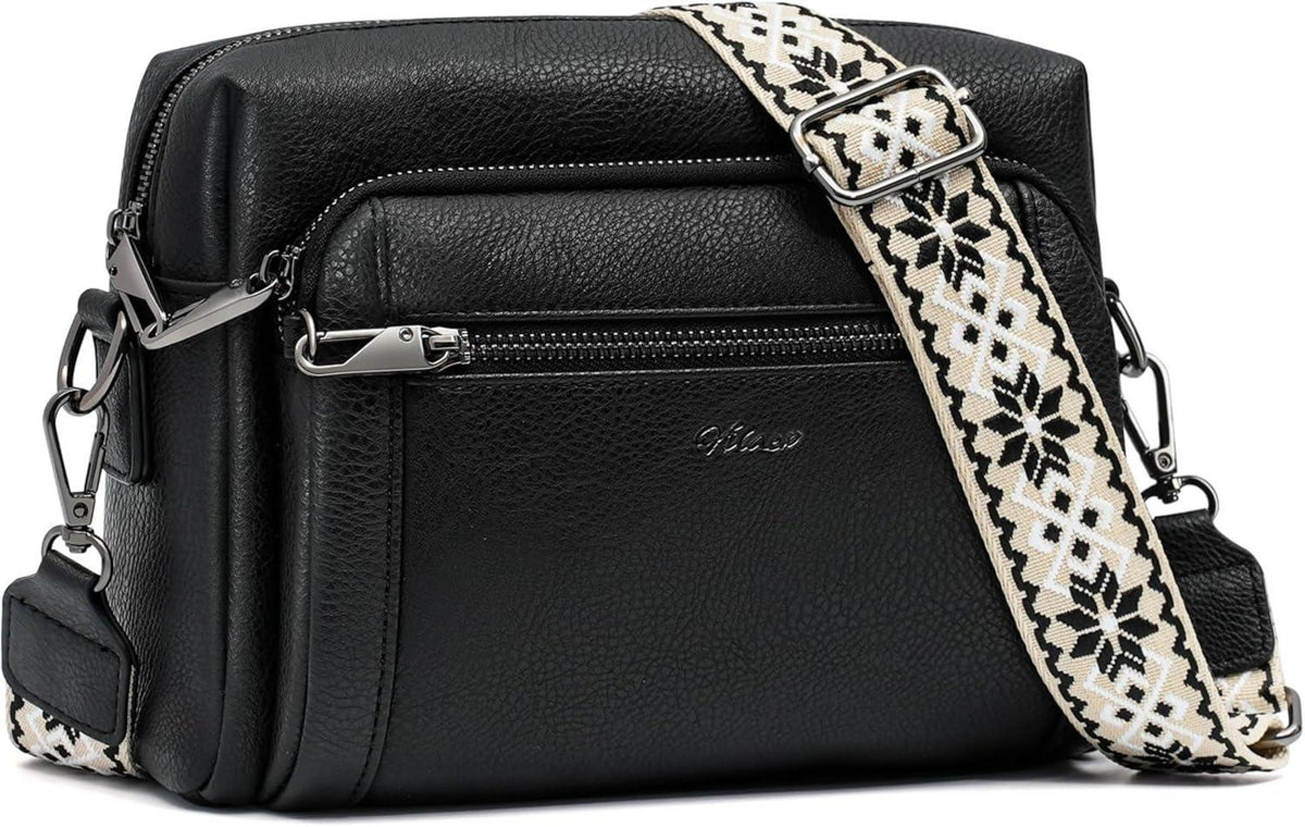 Umhängetasche Damen 4 Fächer Anti Diebstahl Crossbody Bag