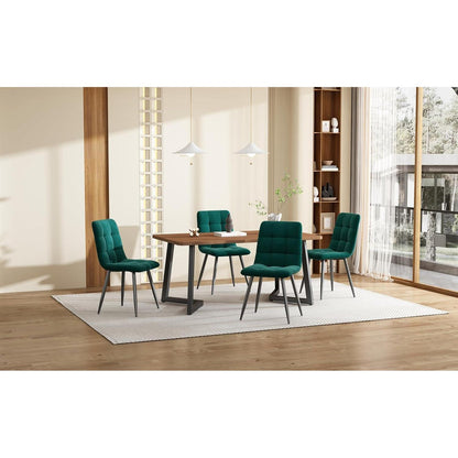 Essgruppe 5-tlg. Modern mit Samtstühlen in Walnuss