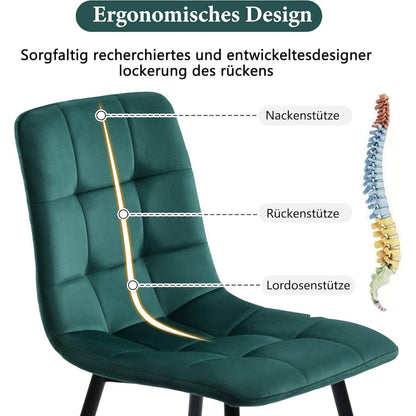 Essgruppe 5-tlg. Modern mit Samtstühlen in Walnuss
