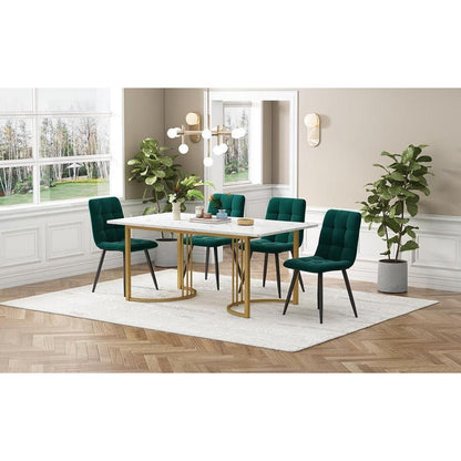 Essgruppe 5-tlg. Modernes Esszimmer-Set mit Samtstühlen