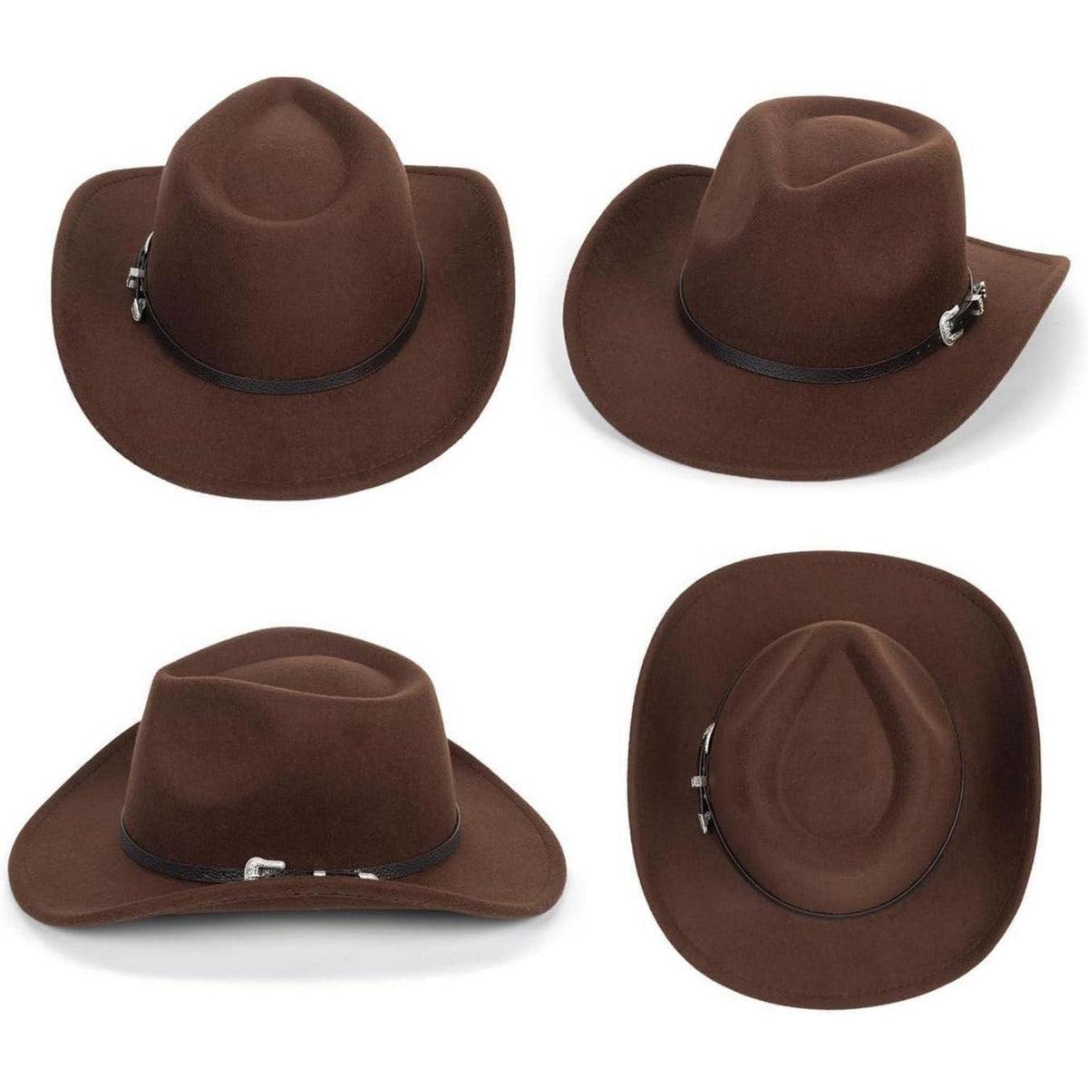 Cowboyhut Fedora Western mit Schnalle – Unisex Hut für Damen & Herren