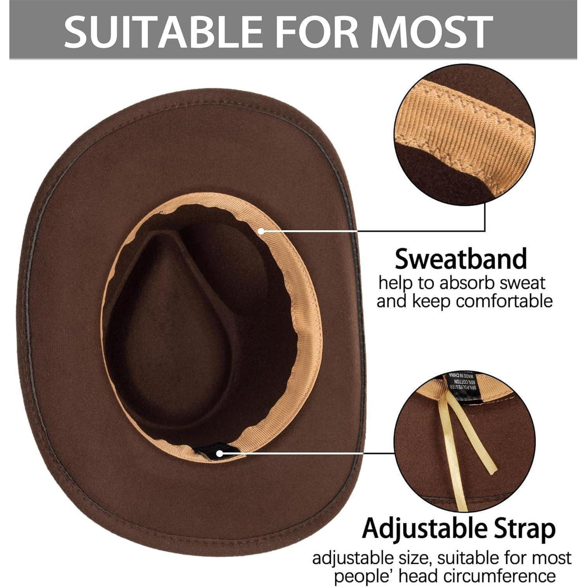 Cowboyhut Fedora Western mit Schnalle – Unisex Hut für Damen & Herren