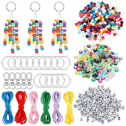 Perlen Schmuck Set DIY Schlüsselanhänger Basteln 750 Teile