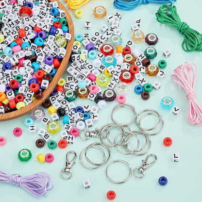 Perlen Schmuck Set DIY Schlüsselanhänger Basteln 750 Teile