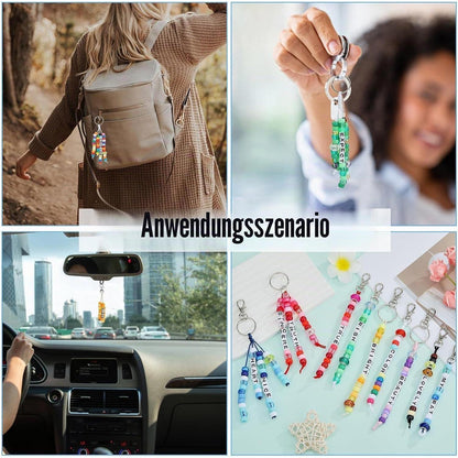 Perlen Schmuck Set DIY Schlüsselanhänger Basteln 750 Teile