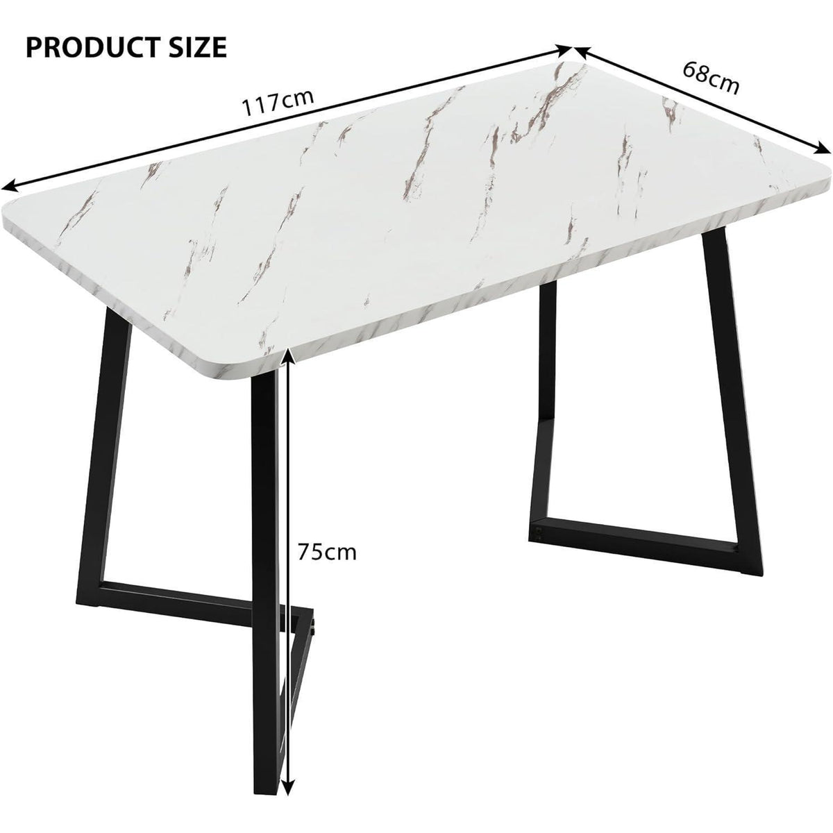 Esstisch Set 117cm mit 4 Samtstühlen – Modernes Esszimmer Set