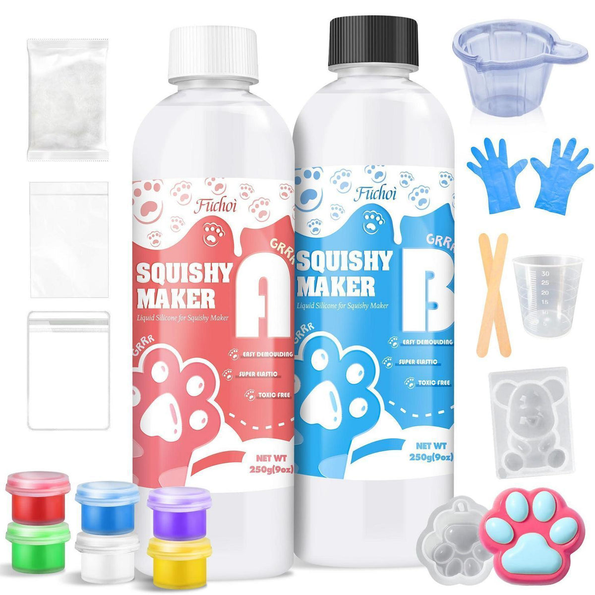 Flüssigsilikon Squishy Set – 500g Silikonkautschuk zum Selbermachen
