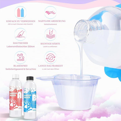 Flüssigsilikon Squishy Set – 500g Silikonkautschuk zum Selbermachen