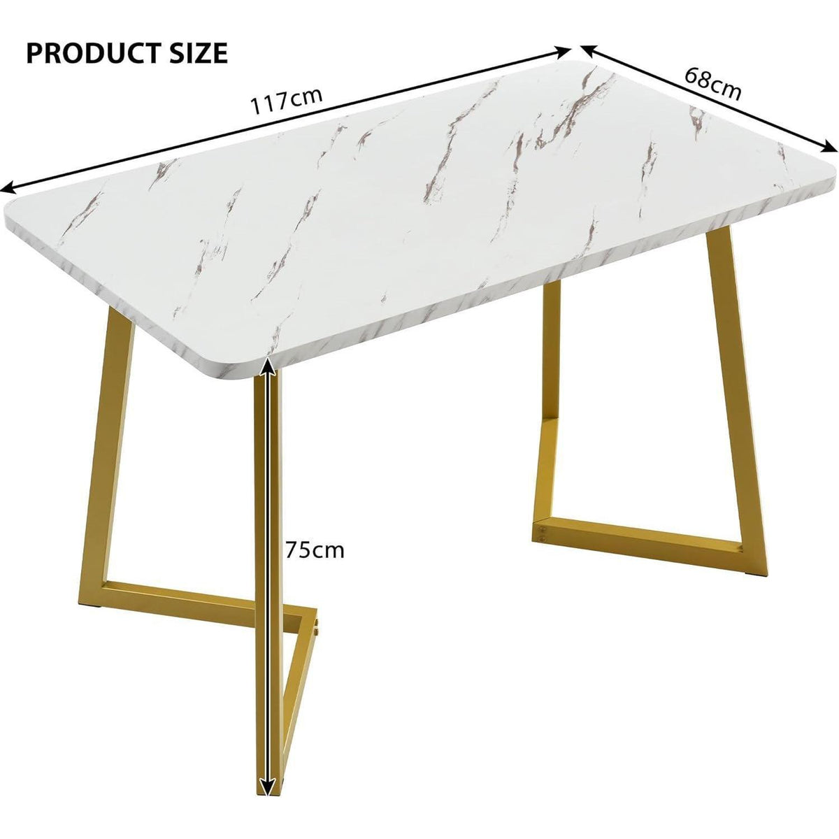 Esstisch Set 117cm mit 4 Samtstühlen – Modernes Esszimmer