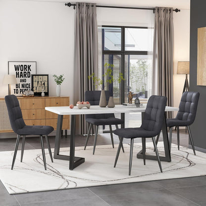 Esstisch Set 117cm mit 4 modernen Esszimmerstühlen