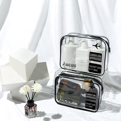 Transparente Kulturtasche 3er Set, wasserdicht, TSA-zugelassen