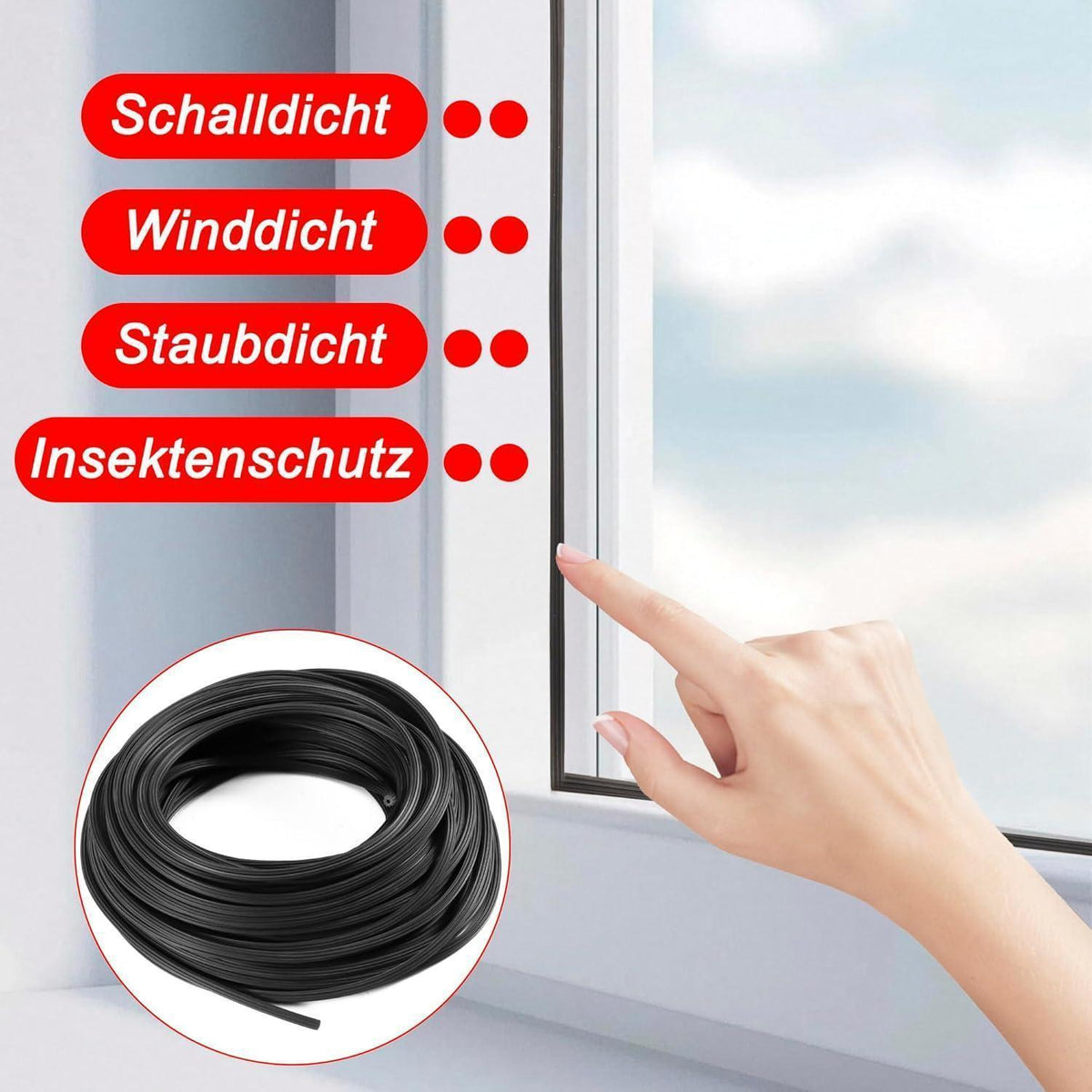 Gummi Kederband 20m für Fliegengitter & Spannrahmen Ø4,5mm