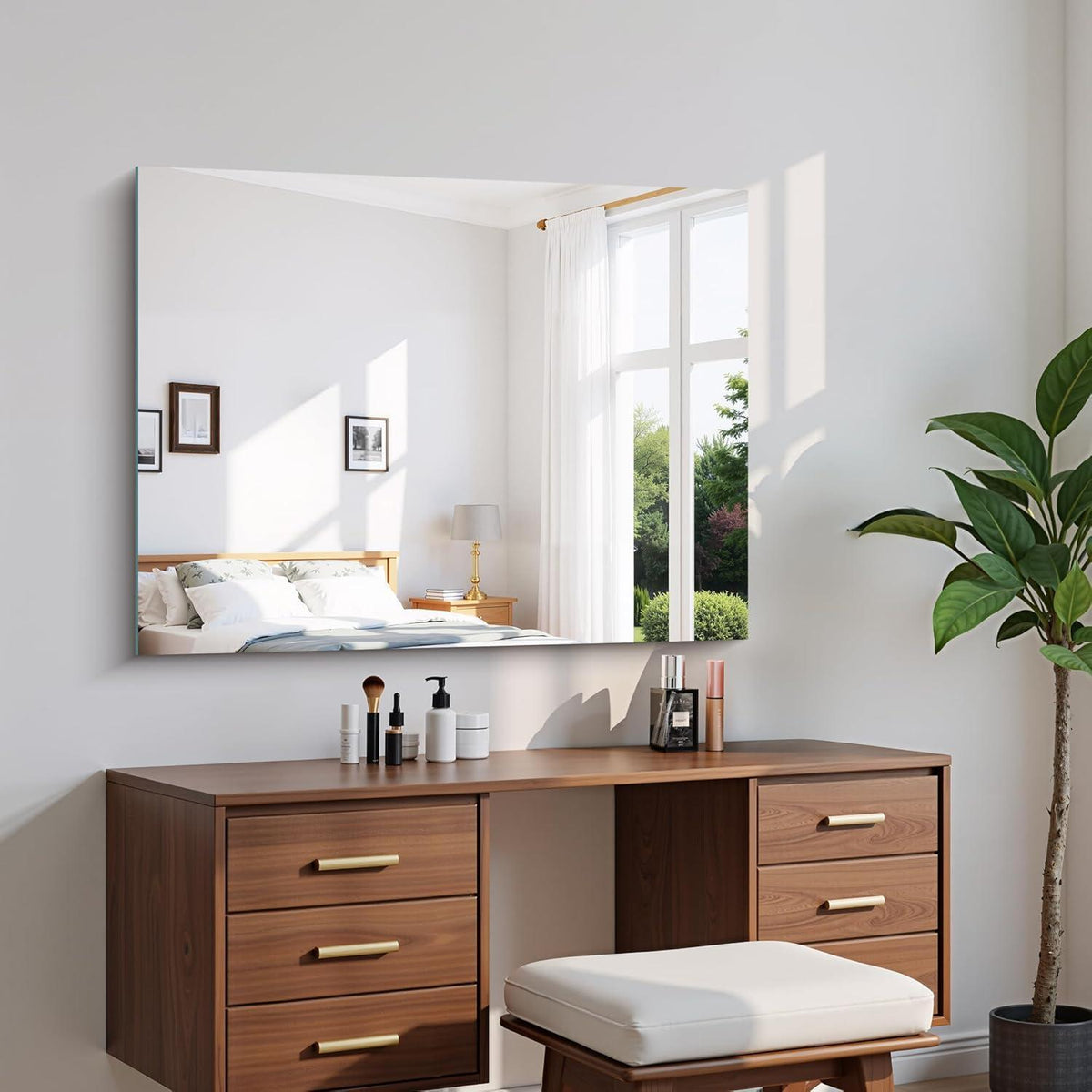 Rahmenloser Wandspiegel 90x70 cm – Rechteckiger Badspiegel