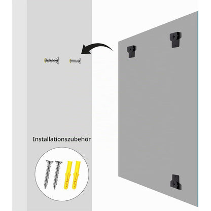 Rahmenloser Wandspiegel 90x75 cm – Badezimmer Spiegel mit Explosionsschutz