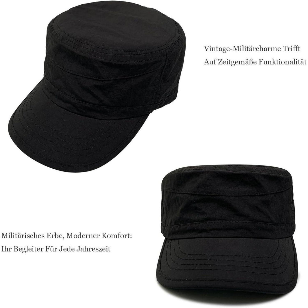 Military Cap Herren Verstellbar – Vintage Flatcap für Frühling & Sommer