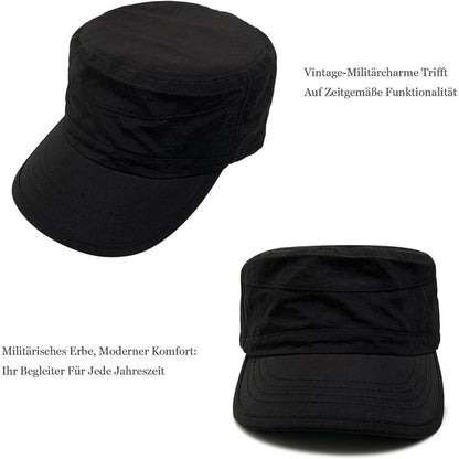 Military Cap Herren Verstellbar – Vintage Flatcap für Frühling & Sommer