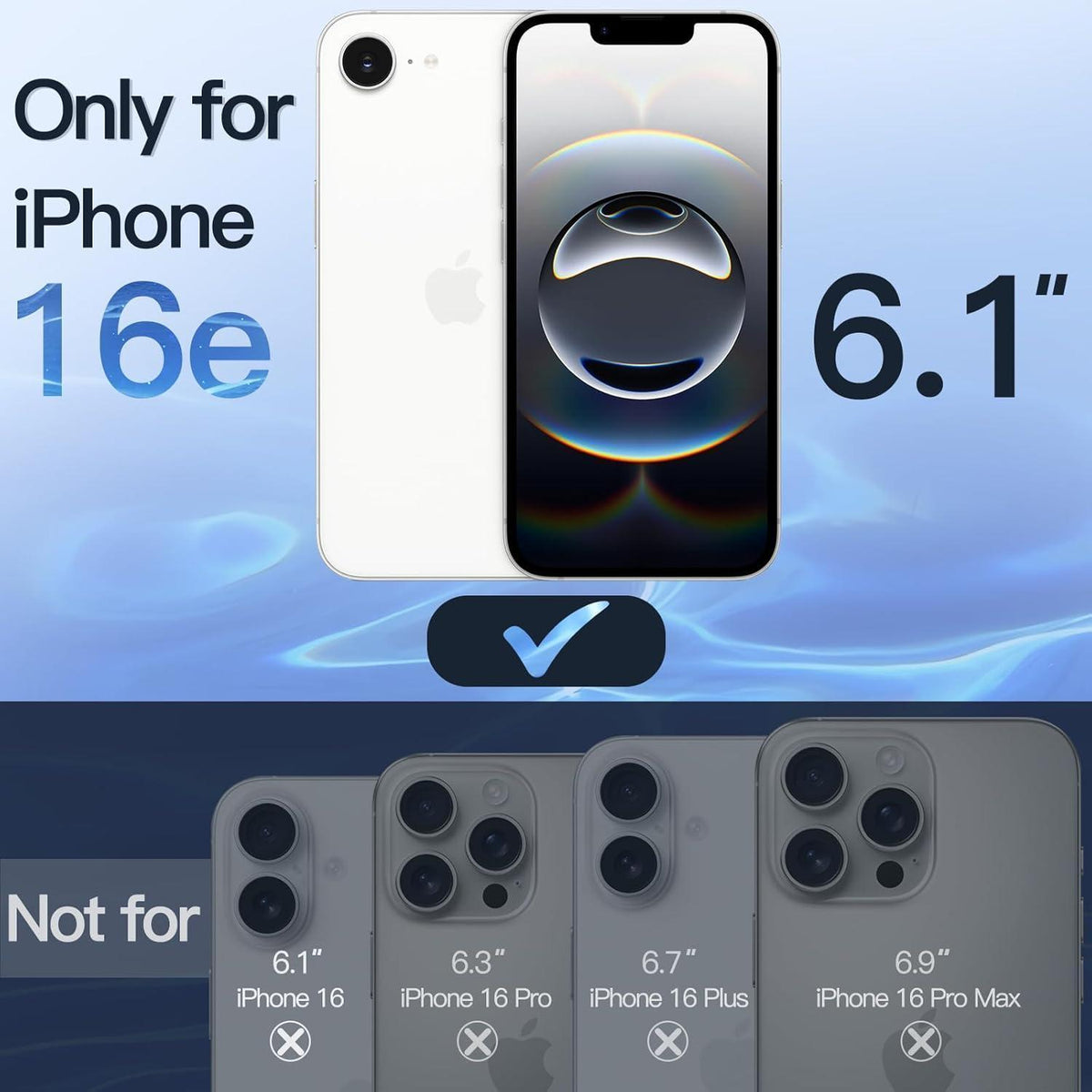 Sichtschutzfolie für iPhone 16e 6,1 Zoll (2025) - 2 Stück