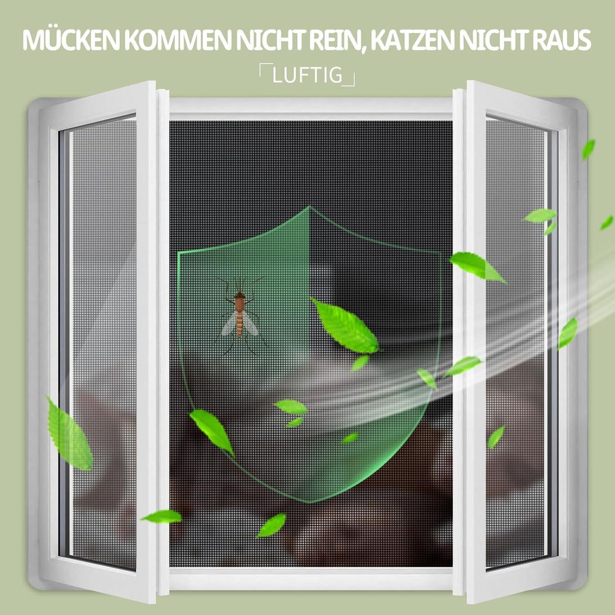Katzensicheres Fenstergitter 100x130cm – Ohne Bohren, Kratzfest