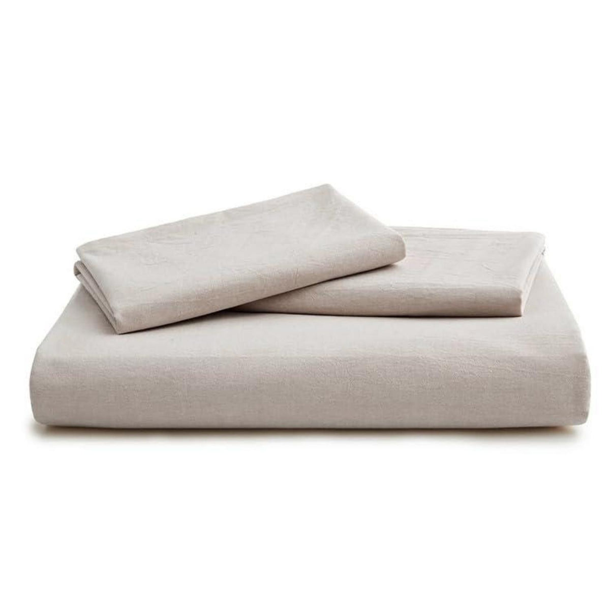 Bettwäsche-Set 135x200 Baumwolle Leinen Taupe 2-teilig