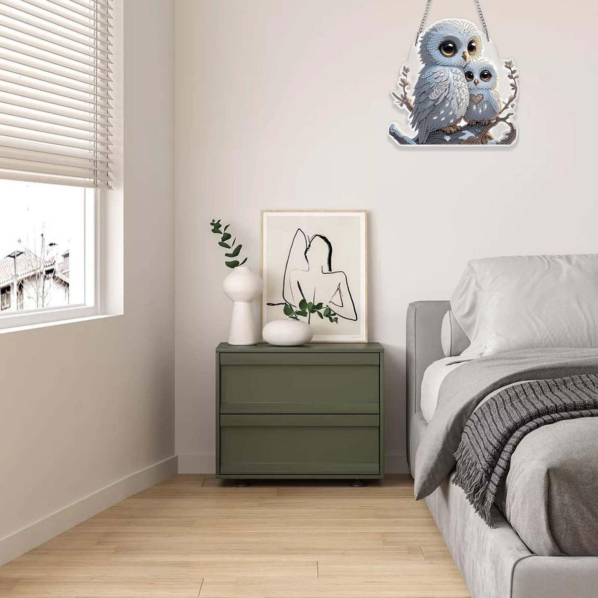 Diamond Painting Fensterbild Eule – Diamantmalerei Bausatz für Erwachsene & Kinder