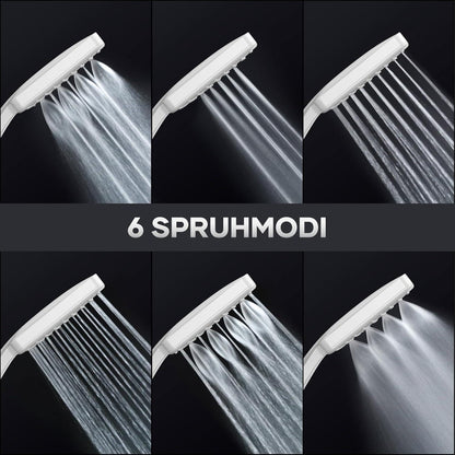 Regendusche Duschkopf mit 6 Strahlarten & Hochdruck