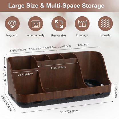 Zahnbürstenhalter Badezimmer Organizer mit 7 Slots – Braun