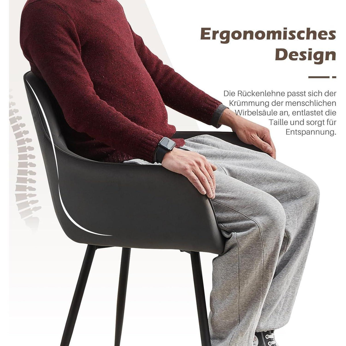 Graue Samt Esszimmerstühle 4er-Set mit Armlehnen & Metallgestell