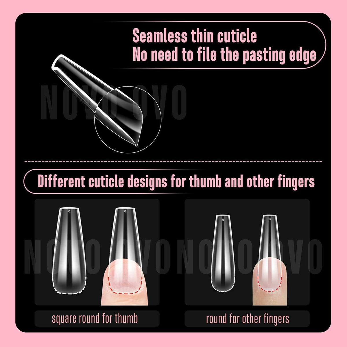 Extra dicke Coffin Nails L Natural – 450 Stück für perfekte Passform